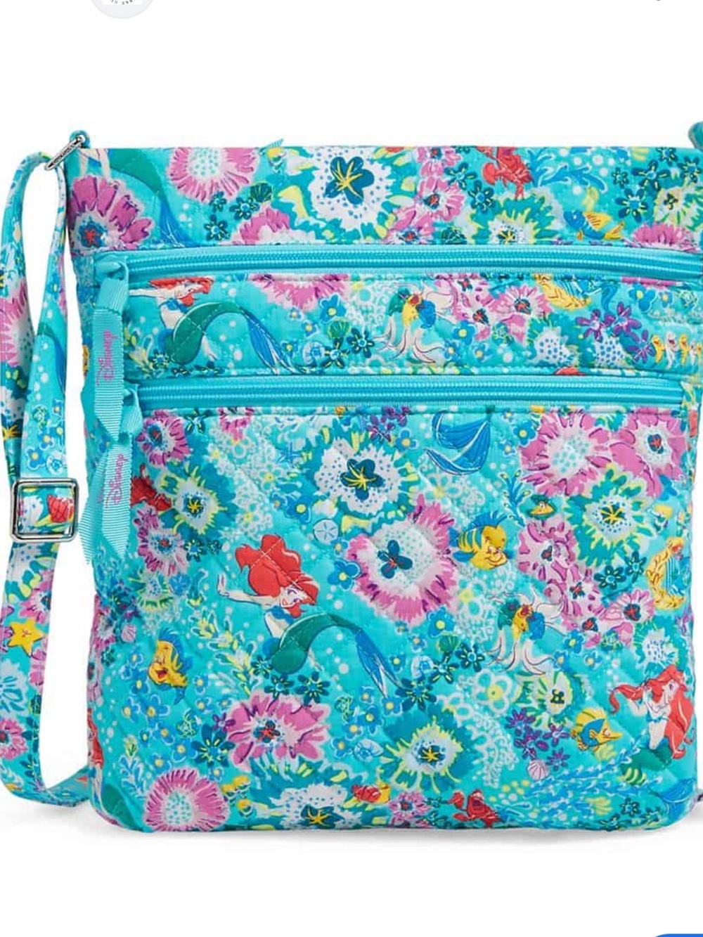 Vera Bradley Disney Little Mermaid Triple Zip Hipster Crossbody Disneybounding